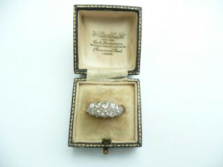 Antique Ladies 18ct Gold & 1.  1ct Diamond Old Cut Cocktail Ring Size M 16.  79mm