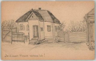 53051663 - German Wwi Drawing Daddys Residence Wk I