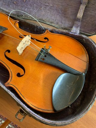 Antique Violin by Heinrich Theodor Heberlein,  Markneukirchen 1907 W/ Case 5