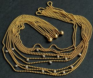 Cartier 18k Gold Vs Diamond 15 - Stone Draperie De Decollete Necklace Chain