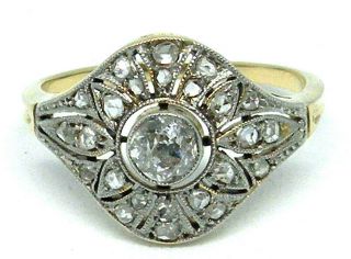 Antique Edwardian 18k Gold With Diamonds Ring