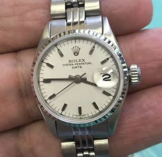 Vintage Rolex Oyster Perpetual Ss Ladies Watch 26mm