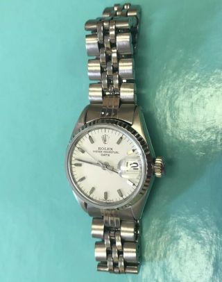 Vintage ROLEX OYSTER PERPETUAL Ss LADIES WATCH 26mm 2