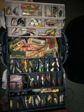 Vintage Tackle Box Full Of Lures
