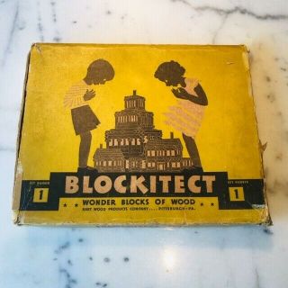 Blockitect Wonder Blocks Of Wood,  Vintage Construction Set,  Art Deco