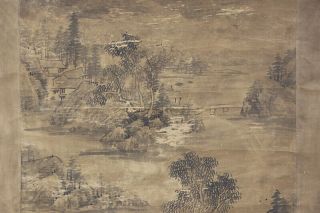 JAPANESE HANGING SCROLL ART Painting Sansui Landscape Asian antique E6933 5