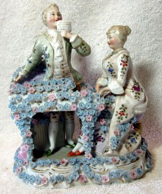 A Antique German Bisque Porcelain Group Figurine