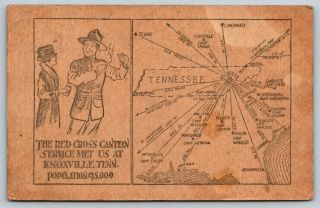 Knoxville Tn Military Camps Map Red Cross Nurse Gives Soldier Cigarette Wwi 1918