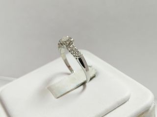 Vintage 14k White Gold Round Brilliant Diamond 1/3ct Ring 4