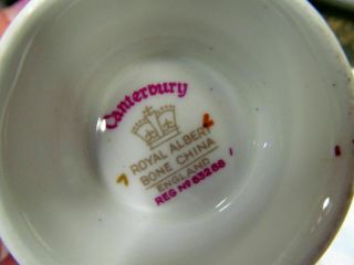 ROYAL ALBERT tea cup and saucer Canterbury red rose floral teacup ROSE TALL 7