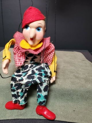 Vintage Marionette Puppet Figure Wood Big Nose