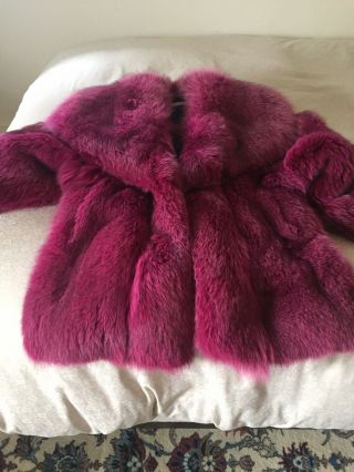 80s Vintage Patrick Kelly Pink Fox Fur Coat : Dress Avant Garde Drag Queen 90s