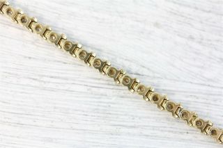 Vintage 14K Yellow Gold Diamond Bracelet Tennis Link Line Luxury 7 