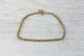 Vintage 14K Yellow Gold Diamond Bracelet Tennis Link Line Luxury 7 