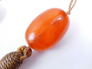 Vtg Antique Egg Yolk Butterscotch AMBER Bead Necklace Baltic or Chinese? 10