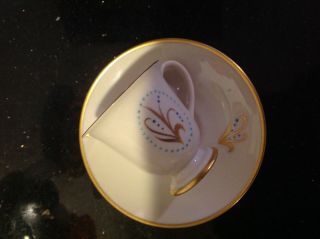 C.  O.  MOUNESS Hand Painted Vintage Demitasse Cup and Saucer Set Gold on Cream 3