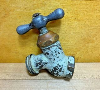 Antique Vintage Brass Garden Hose Water Spigot Faucet Knob Steampunk (104)