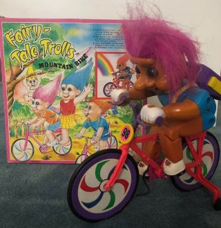 Rare Vintage 90s Fairy - Tale Trolls Doll Battery Powered Toy Bike