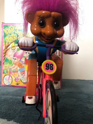 RARE Vintage 90s Fairy - Tale Trolls Doll Battery Powered Toy Bike 4
