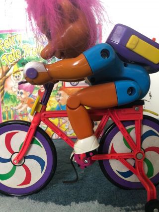 RARE Vintage 90s Fairy - Tale Trolls Doll Battery Powered Toy Bike 6