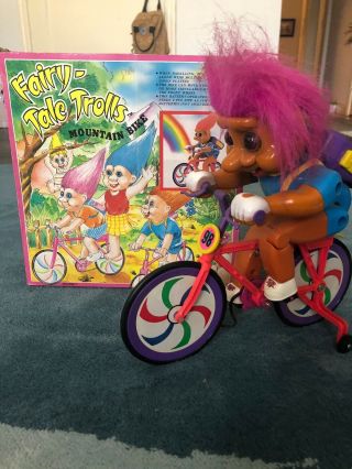 RARE Vintage 90s Fairy - Tale Trolls Doll Battery Powered Toy Bike 7