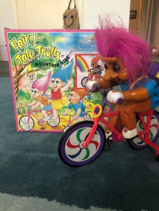 RARE Vintage 90s Fairy - Tale Trolls Doll Battery Powered Toy Bike 8