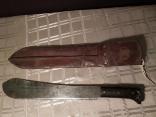 WWII LEGITIMUS COLLINS & CO MACHETE 1944 NO 1250 RARE SHAPE BLADE w/ Orig Sheath 7