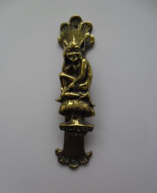 Vintage Brass Polperro / Cornish Pixie Pisky Door Knocker Collectable Decorative