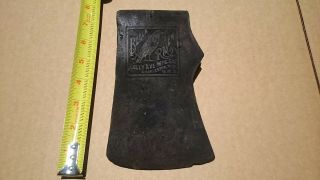 ANTIQUE EMBOSSED RARE KELLY BLACK RAVEN AXE HEAD JERSEY PATTERN AXE 10
