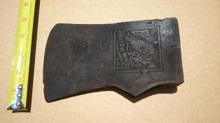 ANTIQUE EMBOSSED RARE KELLY BLACK RAVEN AXE HEAD JERSEY PATTERN AXE 3