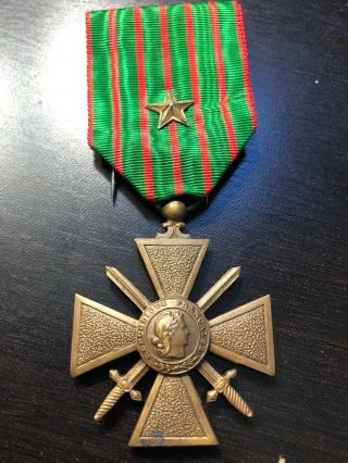 Ww1 1914 - 1918 Croix De Guerre Military Medal With Star