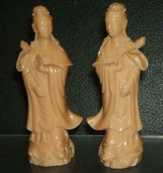 A Chinese Guan Yin Figures Small 3 1/2 " Statues
