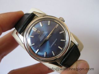 Rare Omega Mens Ladies Constellation Automatic Blue Dial Watch 34.  5mm Serviced