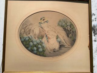 Louis Icart 1929 Artist Hydrangeas Rare Etching Rare Print