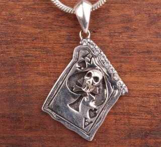 Retro Chinese 925 Silver Pendant Skull Hip Hop Cool Wave Limited Edition Mascot