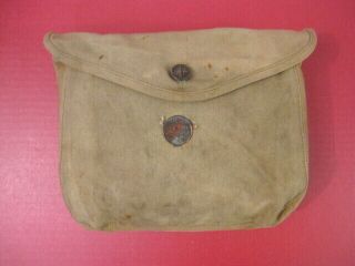 Wwi Era Us Army M1910 Haversack Canvas Meat Can Or Mess Kit Pouch - Khaki 1