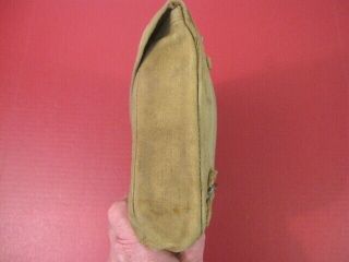 WWI Era US Army M1910 Haversack Canvas Meat Can or Mess Kit Pouch - Khaki 1 6