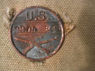 WWI Era US Army M1910 Haversack Canvas Meat Can or Mess Kit Pouch - Khaki 1 7