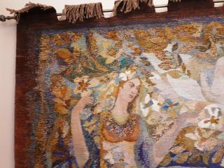 Pure wool tapestry,  soviet period,  very rare totally handmade artwork 6