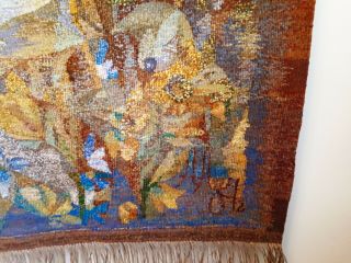 Pure wool tapestry,  soviet period,  very rare totally handmade artwork 8