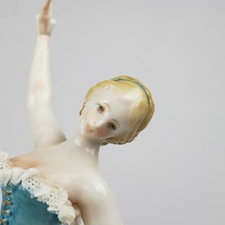 ANTIQUE DRESDEN LACE BALLERINA FIGURINE CHIPPED FINGERS 2