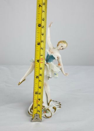 ANTIQUE DRESDEN LACE BALLERINA FIGURINE CHIPPED FINGERS 6