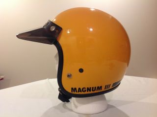 Vintage 1975 Bell Magnum Iii Motorcycle Helmet Marked Snell 75 Daytona Mx Visor