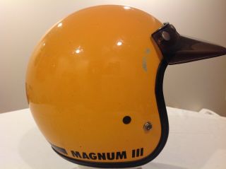 VINTAGE 1975 BELL MAGNUM III MOTORCYCLE HELMET MARKED SNELL 75 DAYTONA MX VISOR 3