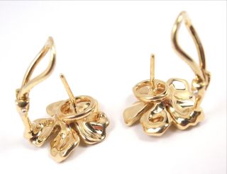 Rare Vintage Tiffany & Co 18K Yellow Gold Dogwood Flower Wild Rose Earrings 5