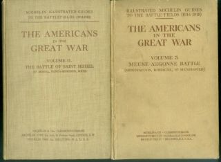 1919 - 20 Two Volumes Michelin Guides Wwi Battlefields