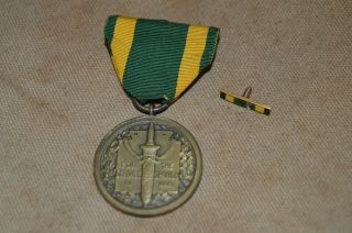 Spanish American War Service Medal And Enamel Pin Early Issue