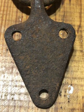 Vintage Horse tie hitching post large ring barn door pull old forged iron 4