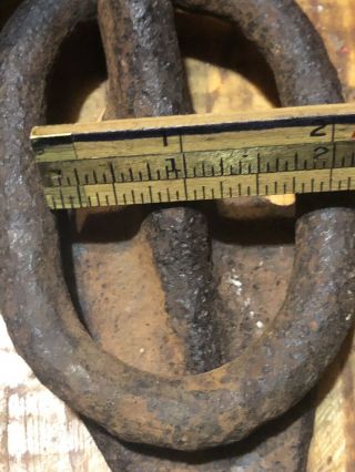 Vintage Horse tie hitching post large ring barn door pull old forged iron 5