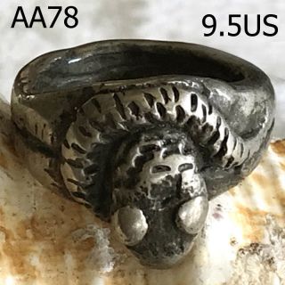Silver Leklai Snake Lp Im Wat Hua Kaow Amulet Magic Ring Aa78g